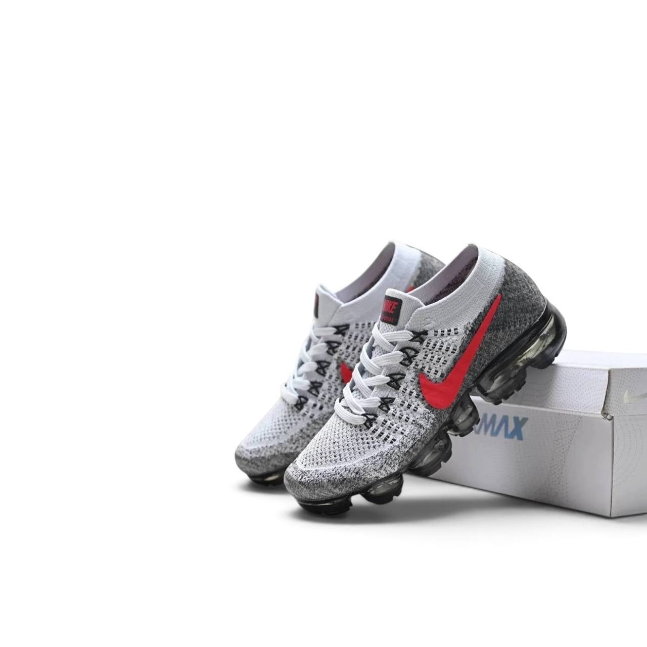 Маратонки Air VaporMax Flyknit Platinum Red Black